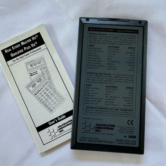 Calculator - Real Estate Master IIx Qualifier Plus IIx - Picture 2 of 3